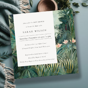 Rustic Exotic Tropical Forest Baby Shower Invite