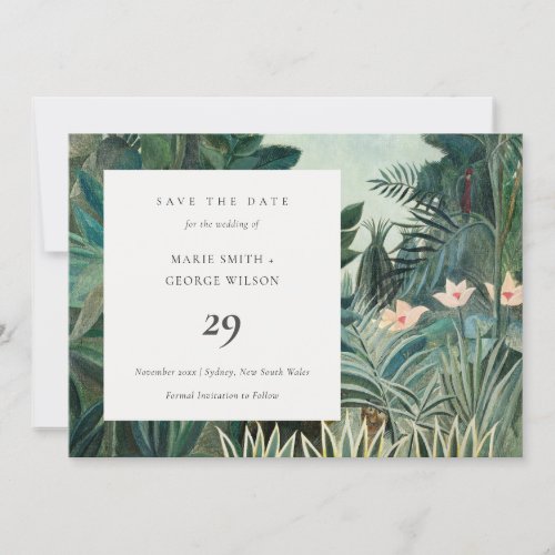 Rustic Exotic Tropical Forest Save The Date Card