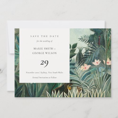 Rustic Exotic Tropical Forest Save The Date Card