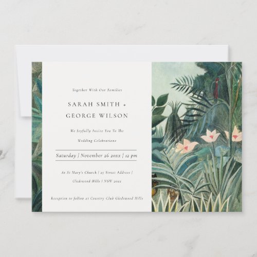 Rustic Exotic Tropical Rain Forest Wedding Invite