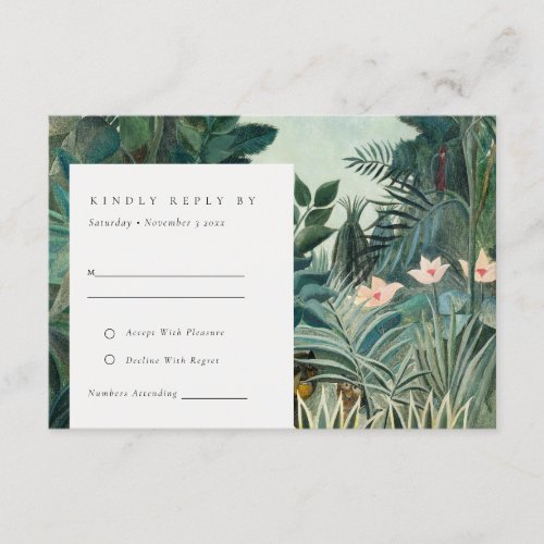 Rustic Exotic Tropical Rain Forest Wedding RSVP Enclosure Card