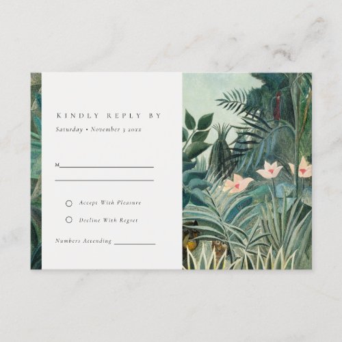 Rustic Exotic Tropical Rain Forest Wedding RSVP Enclosure Card