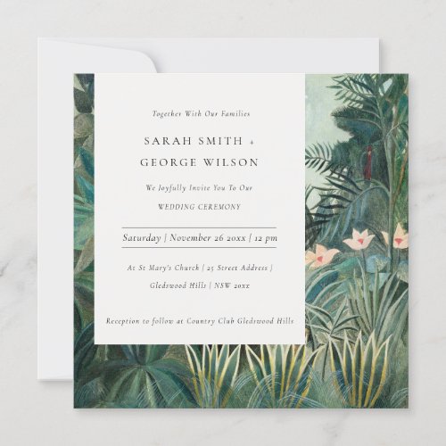 Rustic Exotic Tropical Rainforest Wedding Invite