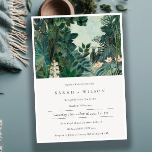 Rustic Exotic Tropical Rainforest Wedding Invite