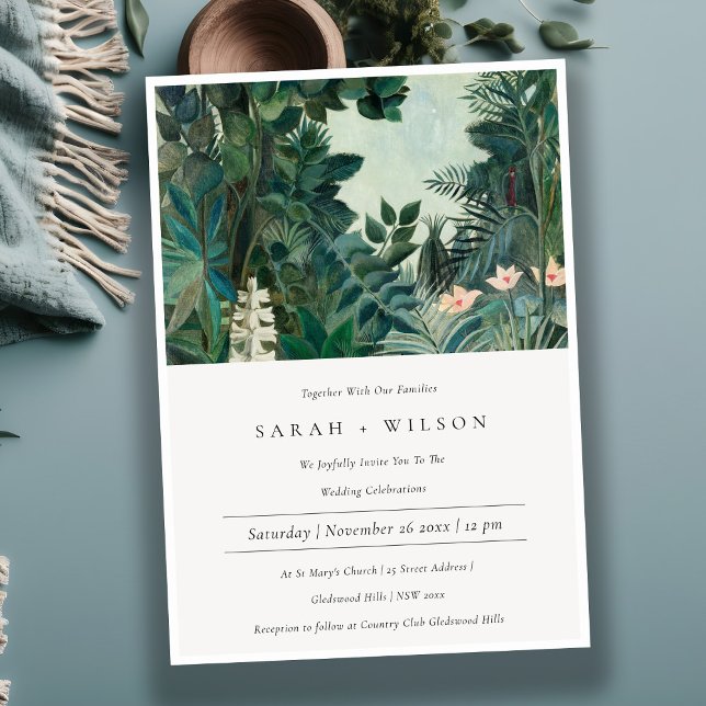 Rustic Exotic Tropical Rainforest Wedding Invite (Creator Uploaded)