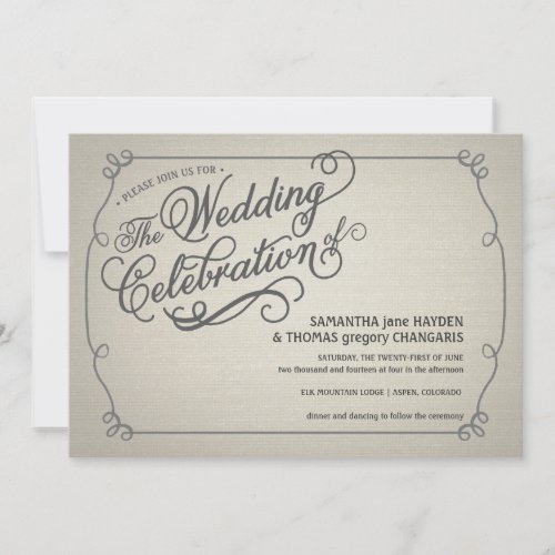 Rustic Fade Cream Wedding Invitation
