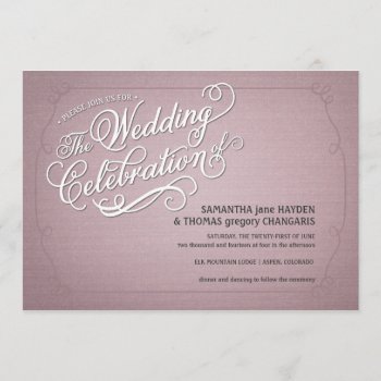 Rustic Fade Pink Wedding Invitation by envelopmentswedding at Zazzle