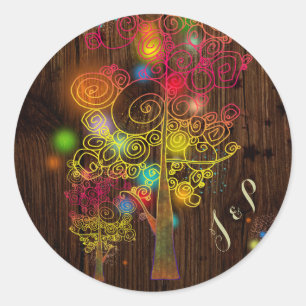 Rustic Fairy Tale Wedding Favor Classic Round Sticker