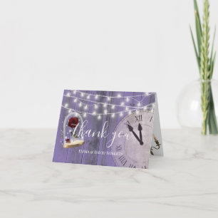 Rustic Fairytale Lavender Barn Wood Thank You Card