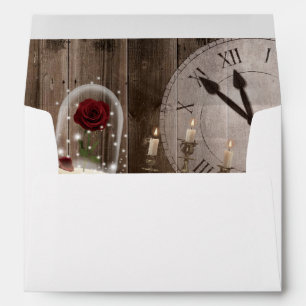 Rustic Fairytale Princess Barn Wood Wedding Envelope