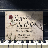 Rustic Fairytale Wedding Music Notes Save the Date