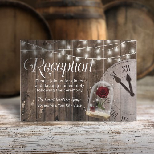 Rustic Fairytale Wedding Rose Dome Reception Invitation