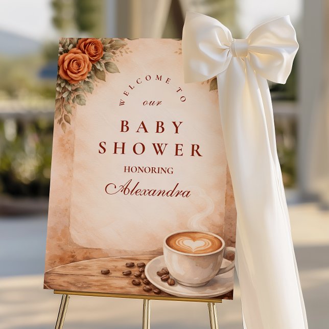 Rustic Fall A Baby Is Brewing Baby Shower Foam Board (Creator Uploaded)