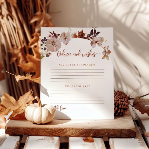 Rustic fall advice and wishes for parents card