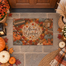 Rustic Fall Always Grateful Pumpkins Illustration
