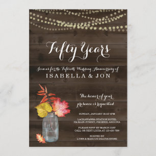 Rustic Fall Anniversary Party Invitation