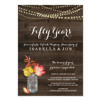 Rustic Fall Anniversary Party Invitation