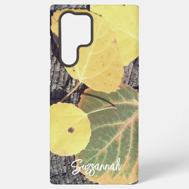 Rustic Fall Aspen Leaves Photograph Custom Samsung Galaxy Case (Back)