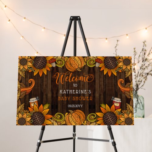 Rustic Fall  Autumn Baby Shower Welcome Foam Board