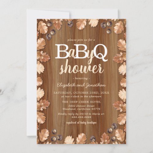 Rustic Fall Autumn BBQ Baby Shower Invitation