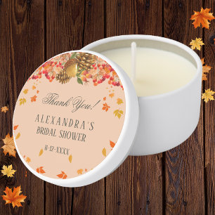 Rustic Fall Autumn Bridal Shower Thank You  Mini Candle Favors