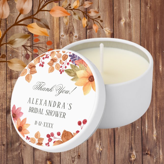 Rustic Fall Autumn Bridal Shower Thank You  Mini Candle Favors (Creator Uploaded)