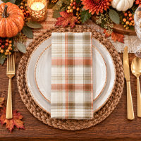 Rustic Fall Autumn Classic Plaid Rust Cream Brown