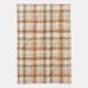 Button Rusted Transparent Rustic Fall Autumn Classic Plaid Rust Cream Brown Kitchen Towel | Zazzle