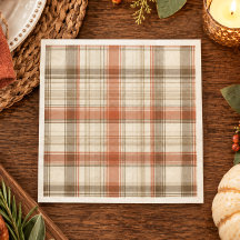 Rustic Fall Autumn Classic Plaid Rust Cream Brown