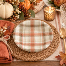 Rustic Fall Autumn Classic Plaid Rust Cream Brown