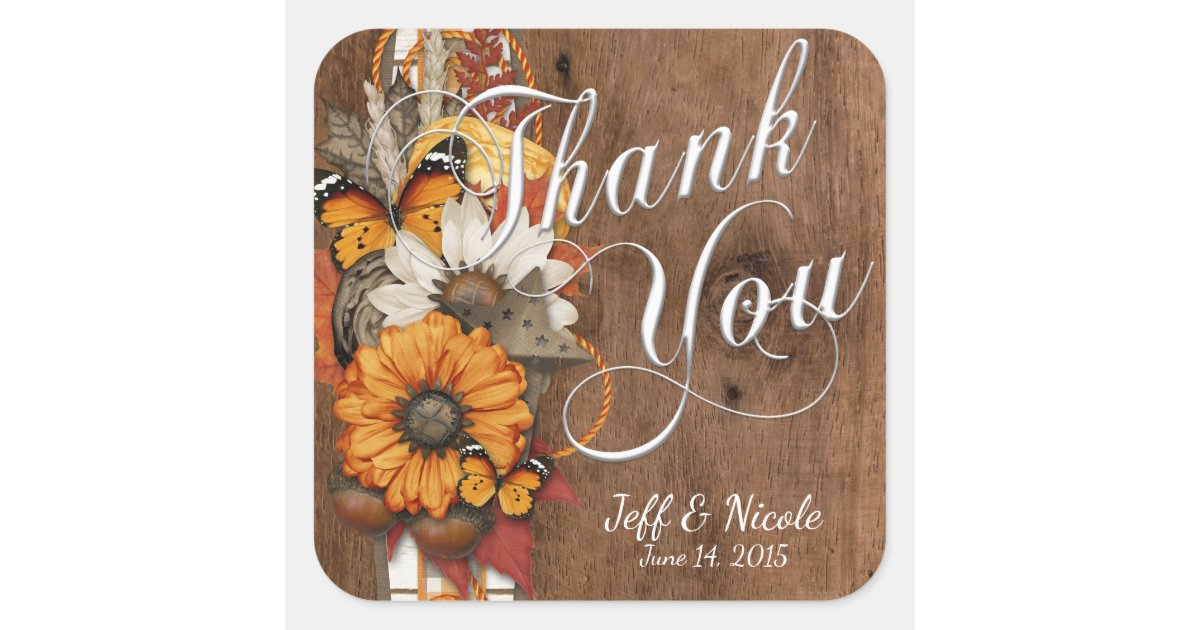 Rustic Barn Stickers Rustic Fall Autumn Country Barn Wedding Square Sticker | Zazzle