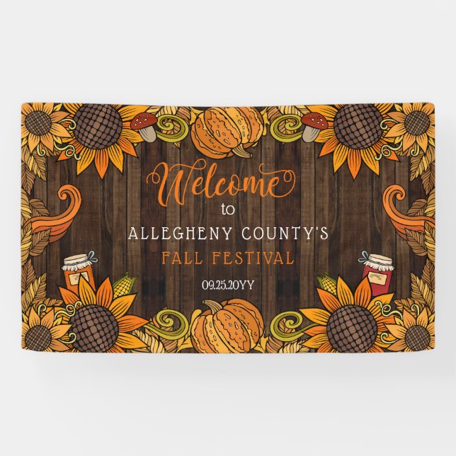 Rustic Fall | Autumn Festival Welcome Banner (Horizontal)