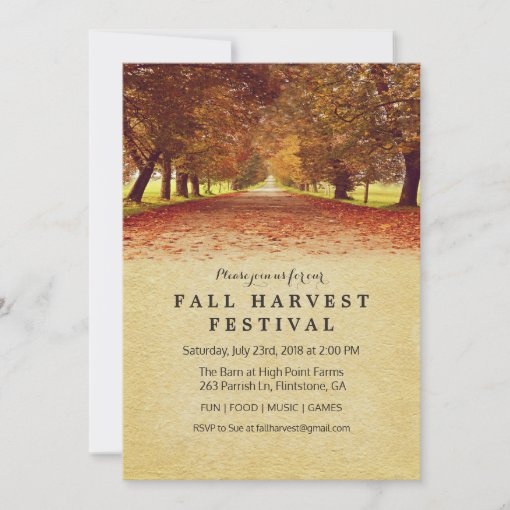 Rustic Fall Autumn Harvest Festival Invitation Zazzle