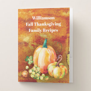 Rustic Fall Autumn Harvest Thanksgiving Pocket Folder