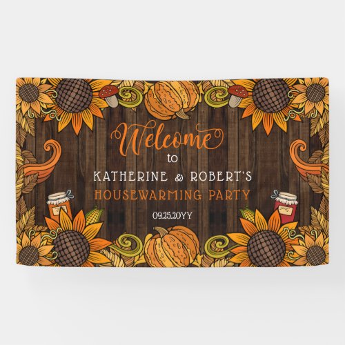 Rustic Fall  Autumn Housewarming Welcome Banner