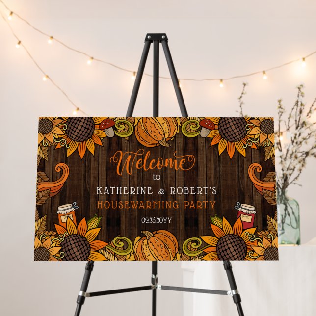 Rustic Fall | Autumn Housewarming Welcome  Foam Bo Board (In Situ (Stand))