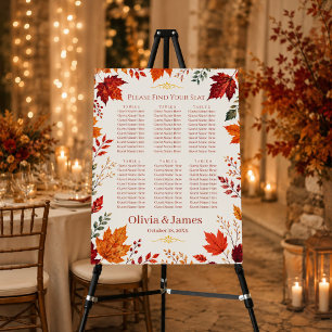Rustic Fall Autumn Ivory & Orange Leaves Foam Board