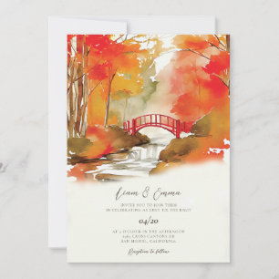 Rustic Fall Autumn Landscape Wedding Invitation