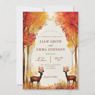 Rustic Fall Autumn Landscape Wedding Invitation