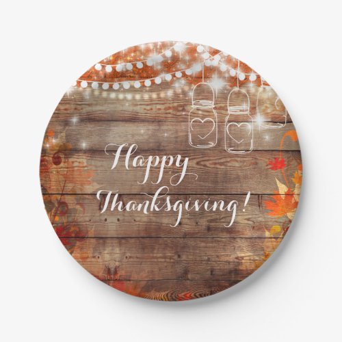 Rustic Fall Autumn Leaves Thanksgiving Plates