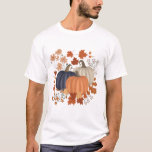 Rustic Fall Autumn Pumpkins Wildflowers Leaves T-Shirt<br><div class="desc">A rustic hand drawn pumpkins, floral and leaves design ideal for Fall Autumn. A beautiful pumpkins design featuring neutral tones and botanical illustrations and leaves. Rustic pumpkins design ideal for Autumn Fall decor, Thanksgiving and Halloween etc. Perfect for anyone who loves hand drawn illustrations, pumpkins, wildflowers and Fall and Autumn...</div>