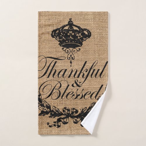 rustic fall autumn thanksgiving thankful blessed bath towel set