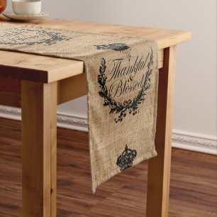 rustic fall autumn thanksgiving thankful blessed medium table runner