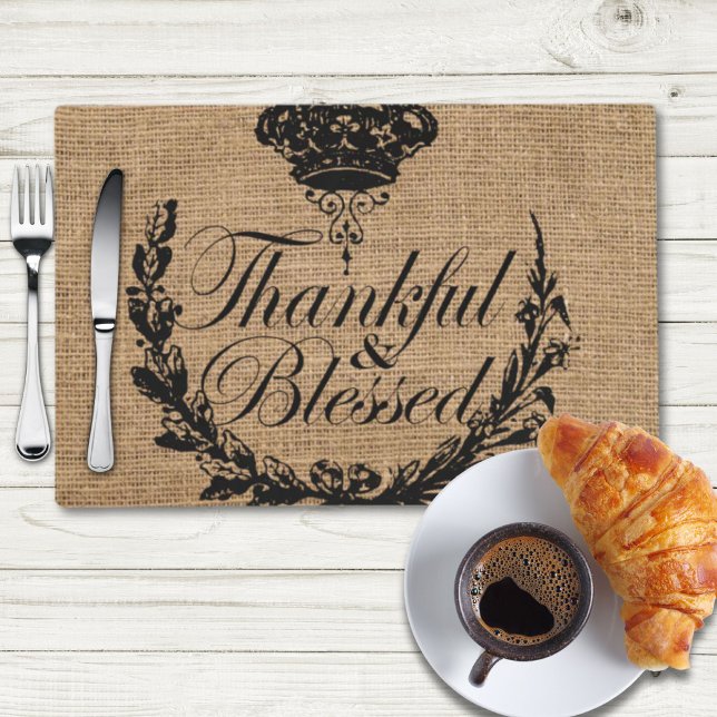 rustic fall autumn thanksgiving thankful blessed placemat (rustic fall autumn thanksgiving thankful blessed placemat)