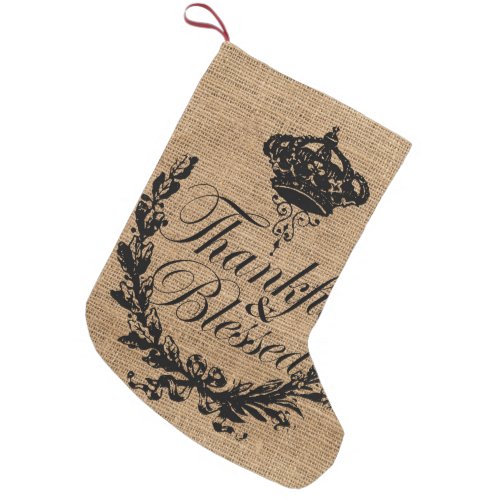 rustic fall autumn thanksgiving thankful blessed small christmas stocking