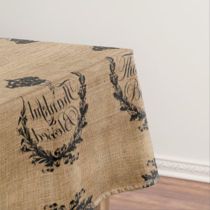 rustic fall autumn thanksgiving thankful blessed tablecloth