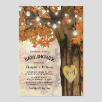 Rustic Fall Autumn Tree Backyard Baby Shower Invitation