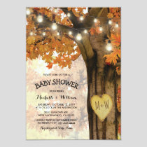 Rustic Fall Autumn Tree Backyard Baby Shower Invitation