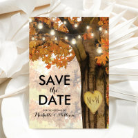 Rustic Fall Autumn Tree Lights Save the Date