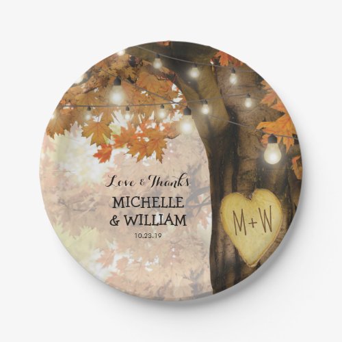 Rustic Fall Autumn Tree Wedding Collection Paper Plates